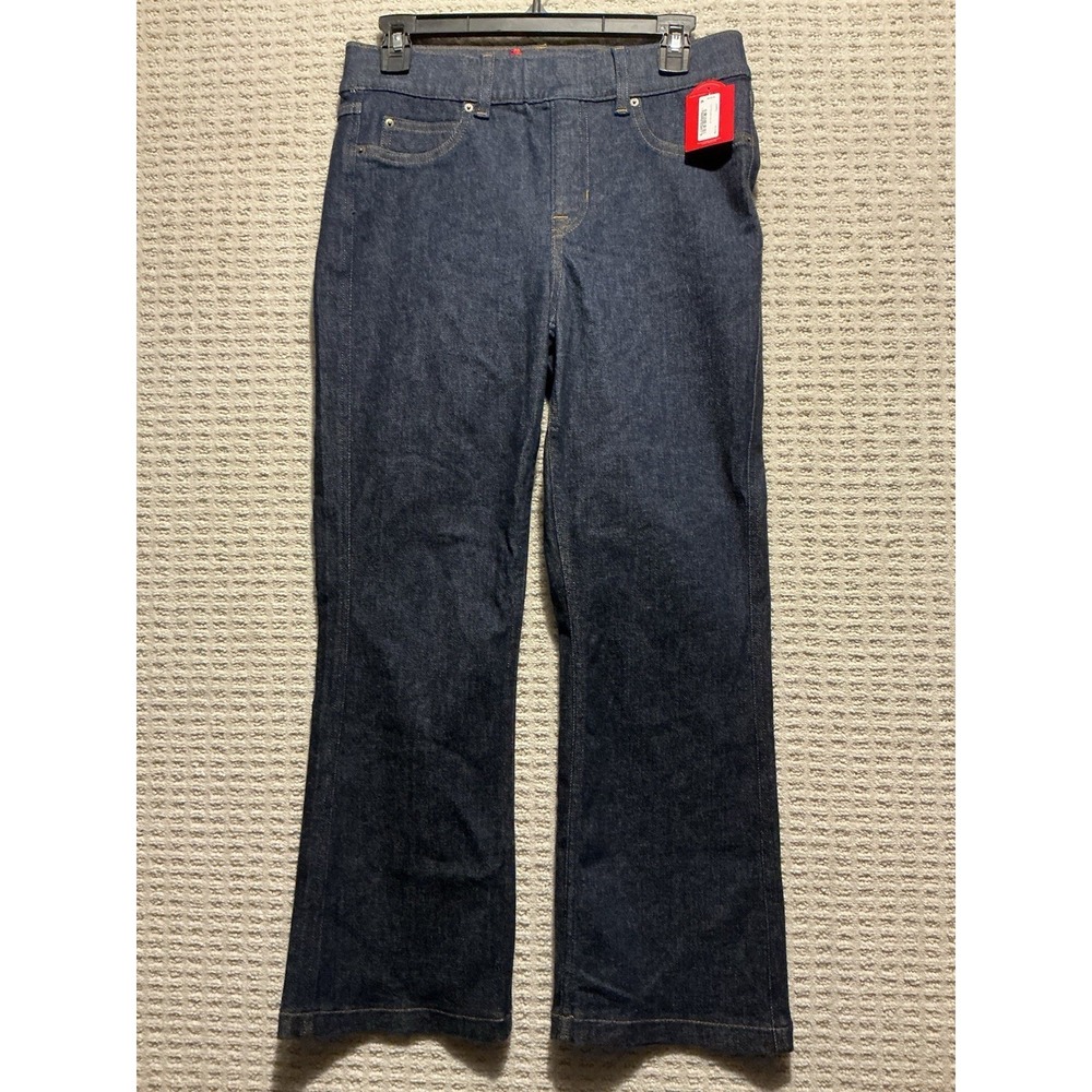 Spanx NWT M Petite Kick Flare Jeans Raw Indigo 20699Q